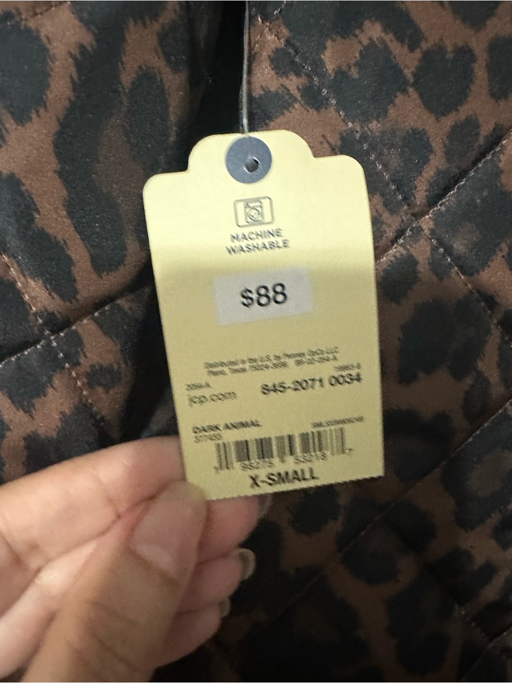 NWT St. John's Bay Brown and Black Leopard Quilted Puffer Jacket - Picture 15 of 16